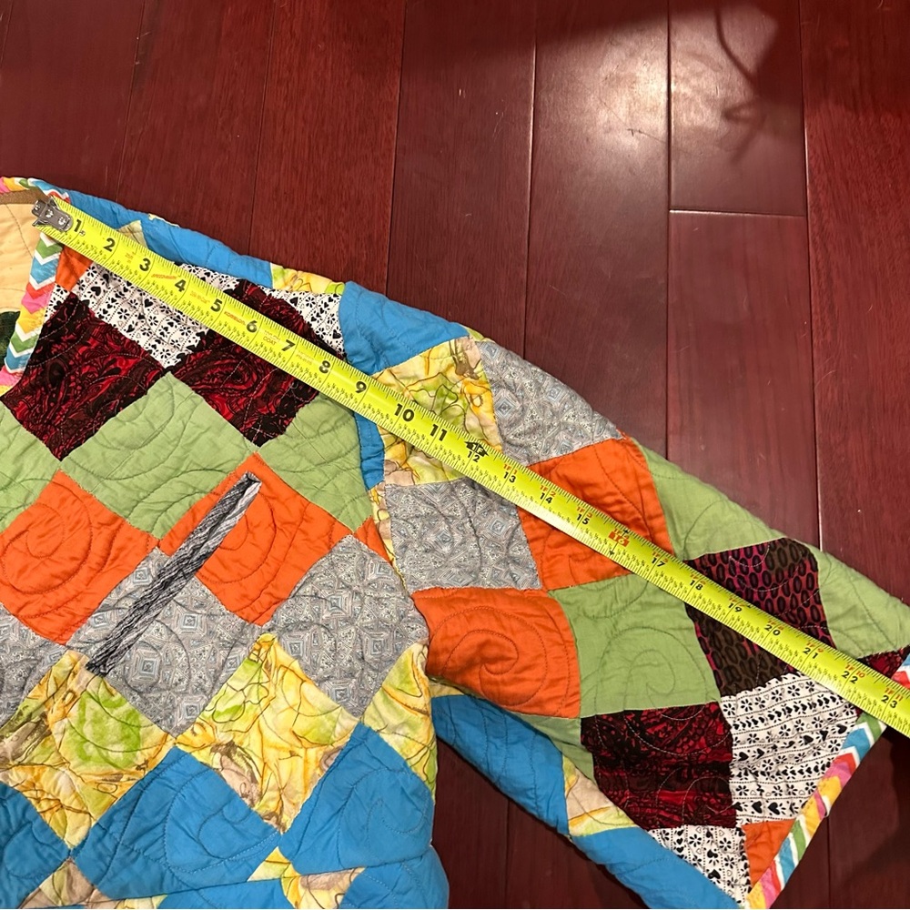 Custom Colorful Patchwork Quilted Jacket - image 5